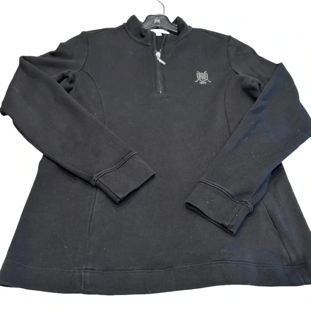 Fairway & Greene Women’s 1/4 Zip Golf Pullover, Black Size Small